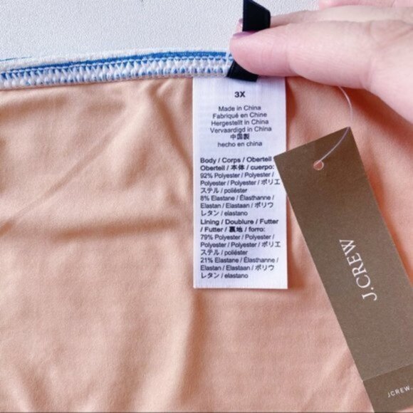 J. Crew | Side Tie Lowrider Bikini Bottom Faded Stripe Blue Preppy Nautical 3X - Picture 9 of 10